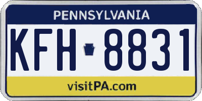 PA license plate KFH8831