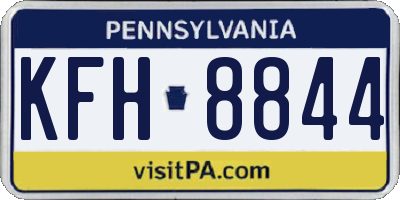 PA license plate KFH8844