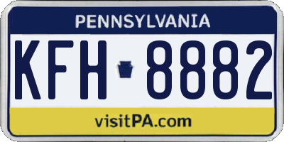 PA license plate KFH8882
