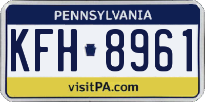 PA license plate KFH8961