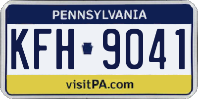 PA license plate KFH9041