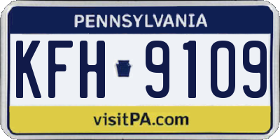 PA license plate KFH9109