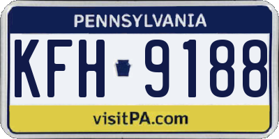 PA license plate KFH9188