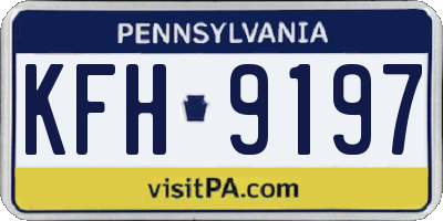 PA license plate KFH9197