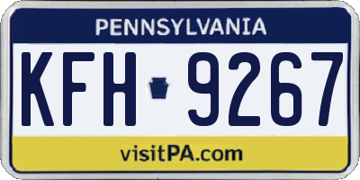 PA license plate KFH9267