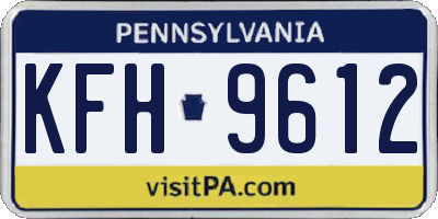 PA license plate KFH9612