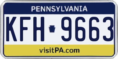 PA license plate KFH9663