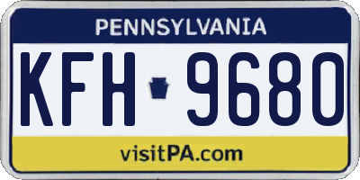 PA license plate KFH9680