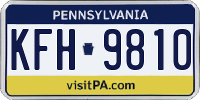 PA license plate KFH9810