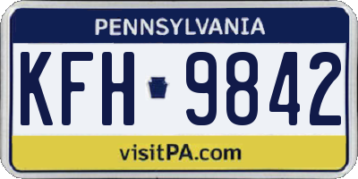 PA license plate KFH9842