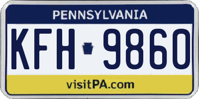 PA license plate KFH9860