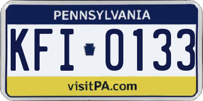 PA license plate KFI0133