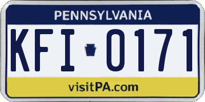 PA license plate KFI0171