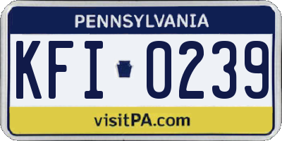 PA license plate KFI0239