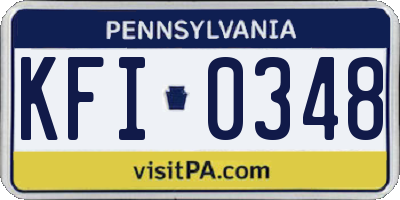 PA license plate KFI0348