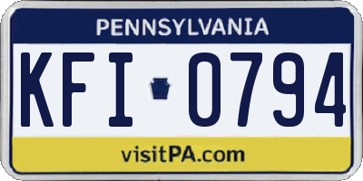 PA license plate KFI0794