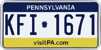 PA license plate KFI1671