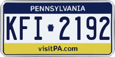 PA license plate KFI2192