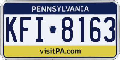 PA license plate KFI8163