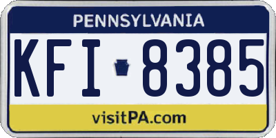 PA license plate KFI8385