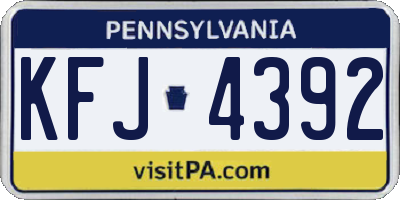 PA license plate KFJ4392