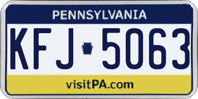 PA license plate KFJ5063