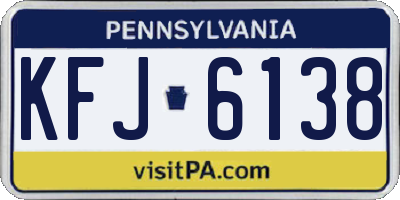 PA license plate KFJ6138