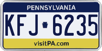 PA license plate KFJ6235