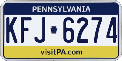 PA license plate KFJ6274