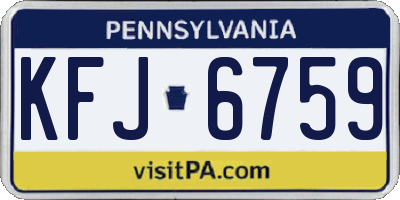 PA license plate KFJ6759