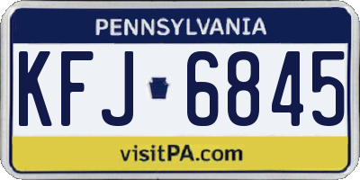 PA license plate KFJ6845