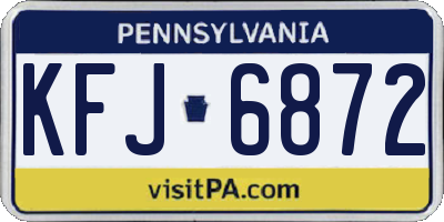 PA license plate KFJ6872