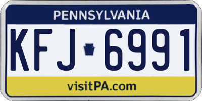 PA license plate KFJ6991