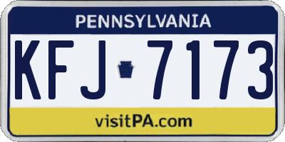 PA license plate KFJ7173