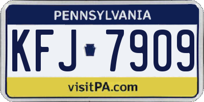 PA license plate KFJ7909