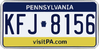 PA license plate KFJ8156