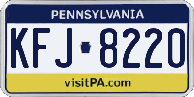 PA license plate KFJ8220