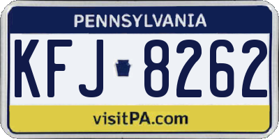 PA license plate KFJ8262