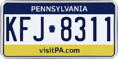 PA license plate KFJ8311