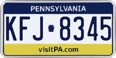 PA license plate KFJ8345