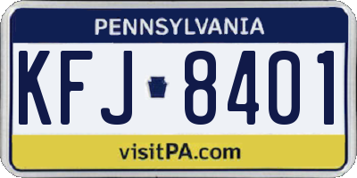 PA license plate KFJ8401
