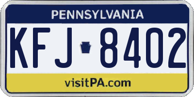 PA license plate KFJ8402