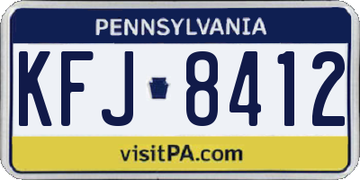 PA license plate KFJ8412