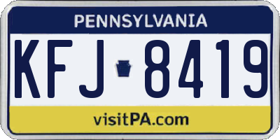 PA license plate KFJ8419
