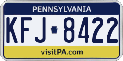 PA license plate KFJ8422