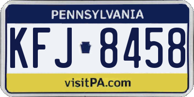 PA license plate KFJ8458