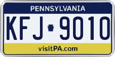 PA license plate KFJ9010