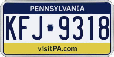PA license plate KFJ9318