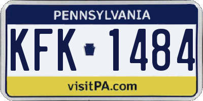 PA license plate KFK1484