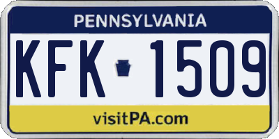 PA license plate KFK1509